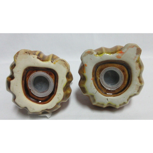 Cracker Barrel Fall Harvest Striped Owl Salt and Pepper Shakers Brown/Orange - Picture 4 of 5